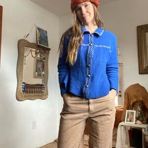 Blue Knit wool sweater